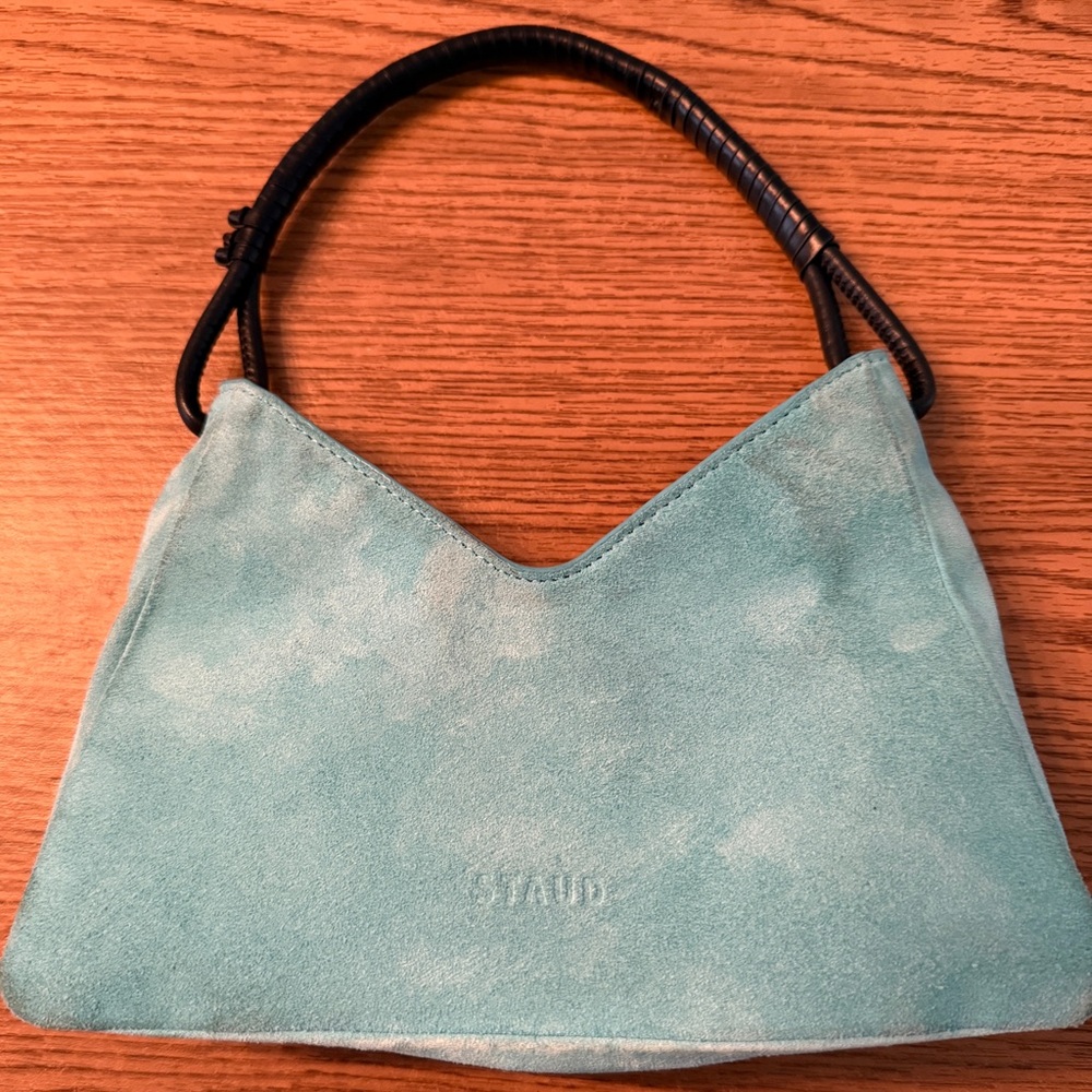 STAUD Blue Mini Suede Bag - Picture 4 of 8